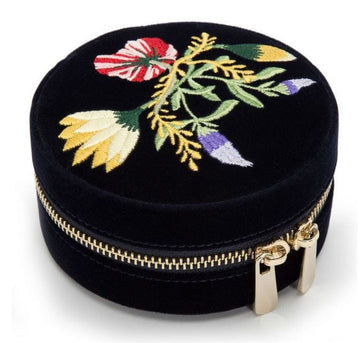 Wolf Designs Accessories - Jewellery Accessories Wolf Zoe Indigo Round Jewellery Travel Zip Case