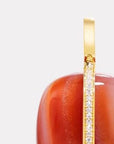 By Pariah Jewellery - Necklace - Coloured Stones By Pariah 14K Yellow Gold and Diamond Carnelian Pebble Pendant