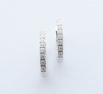 Amden Jewelry Jewellery - Earrings - Hoop 14K White Gold 0.92 Carat Diamond Hoops