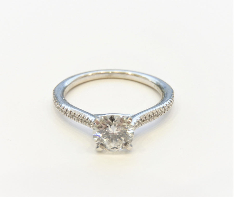 Touch of Gold Diamonds Jewellery - Engagement Ring 14K White Gold 1.01 Carat Engagement Ring with Shoulder Diamonds