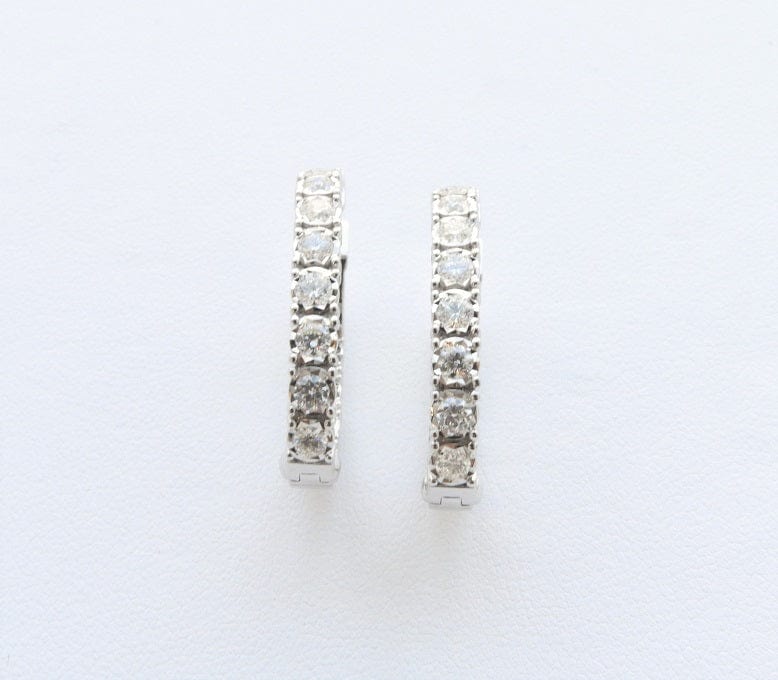 Amden Jewelry Jewellery - Earrings - Hoop 14K White Gold 1.38 Carat Diamond Hoops