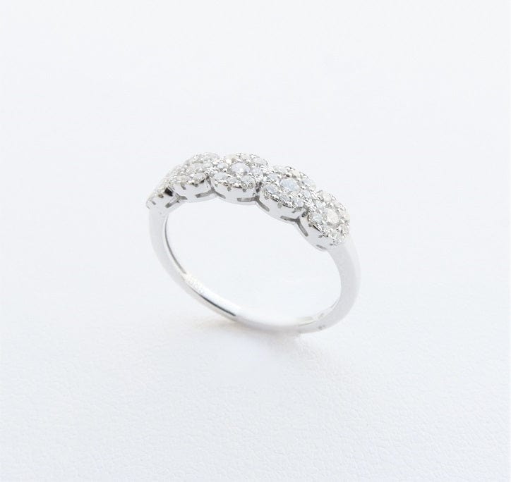 Amden Jewelry Jewellery - Band - Diamond Amden 14K White Gold 5 Diamond Clusters Band