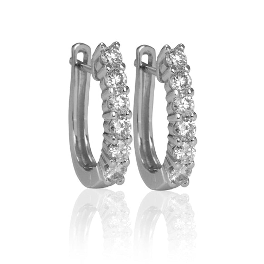 Backes & Strauss Jewellery - Earrings - Hoop Backes and Strauss White Gold and Claw Set Diamond Hoops