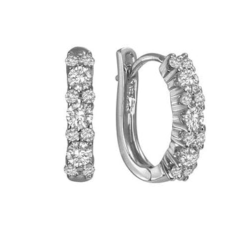 Backes & Strauss Jewellery - Earrings - Hoop Backes and Strauss White Gold and Diamond Claw Hoop Earrings