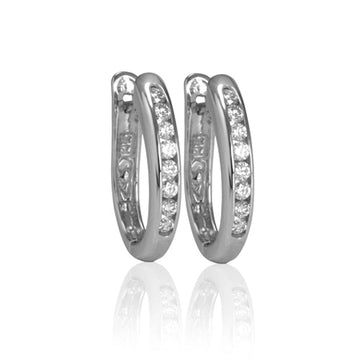 Backes & Strauss Jewellery - Earrings - Hoop Backes and Strauss White Gold and Diamond Oval Hoops