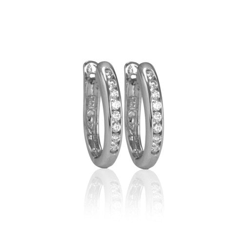 Backes & Strauss Jewellery - Earrings - Hoop Backes and Strauss White Gold and Diamond Set Hoop Earrings