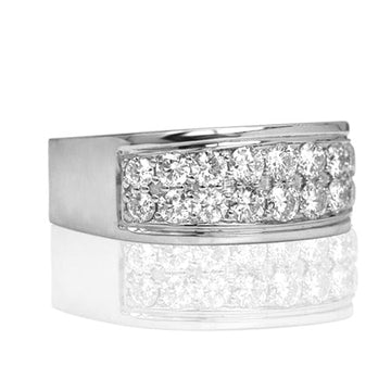 Backes & Strauss Jewellery - Rings Backes and Strauss White Gold and Double Diamond Band Ring