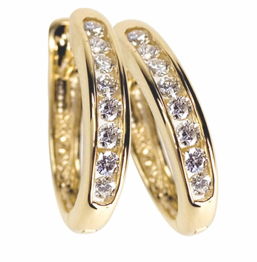 Backes & Strauss Jewellery - Earrings - Hoop Backes and Strauss Yellow Gold and Diamond Set Hoops