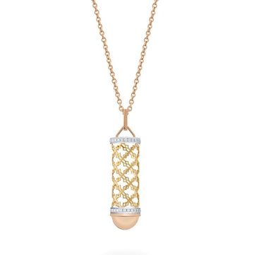 Birks Jewellery - Necklace Birks 18K Tri Gold Muse Dare to Dream Message Pendant Necklace