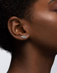 Birks Jewellery - Earrings - Stud Birks 18K White Gold Diamond Swirly Studs