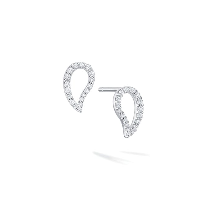 Birks Jewellery - Earrings - Stud Birks 18K White Gold Open Petale Diamond Stud Earrings