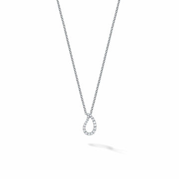 Birks Jewellery - Necklace Birks 18K White Gold Open Petale Drop Diamond Necklace