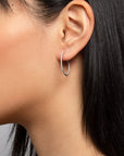 Birks Jewellery - Earrings - Hoop Birks 18K White Gold Rosee du Matin Medium Diamond Hoop Earrings