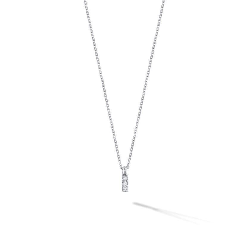Birks Jewellery - Necklace Birks 18K White Gold Small Diamond Vertical Bar Necklace