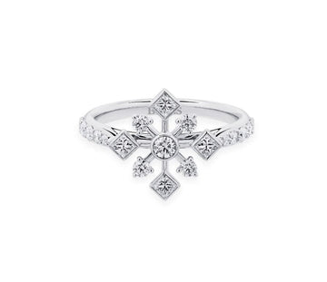 Birks Jewellery - Rings Birks 18K White Gold Snowflake Diamond Cluster Ring