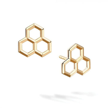 Birks Jewellery - Earrings Birks 18K Yellow Gold Bee Chic 3 Element Stud Earrings