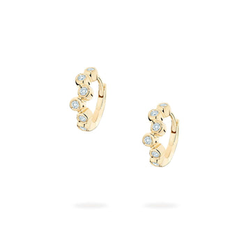 Birks Jewellery - Earrings - Hoop Birks 18K Yellow Gold Iconic Diamond Splash Huggie Earrings