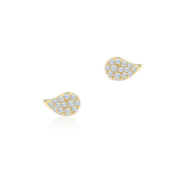 Birks Jewellery - Earrings - Stud Birks 18K Yellow Gold Petale Diamond Pave Small Studs