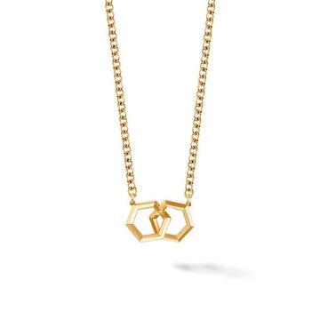 Birks Jewellery - Necklace Birks Bee Chic Bold Yellow Gold Hexagons Interlocking Pendant, 20 Inches
