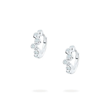 Birks Jewellery - Earrings - Hoop Birks Iconic White Gold and Diamond Splash Huggie Earrings