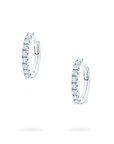 Birks Jewellery - Earrings - Hoop Birks Iconic White Gold Diamond Ros&eacute;e Du Matin Huggie Earrings