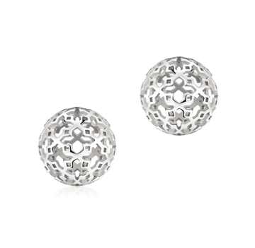 Birks Jewellery - Earrings - Stud Birks Muse Silver Monogram Ball Stud Earrings