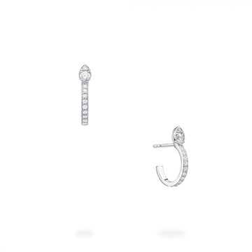 Birks Jewellery - Earrings - Hoop Birks Splash 18K White Gold Diamond Hoops