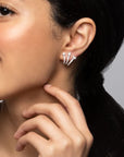 Birks Jewellery - Earrings - Hoop Birks Splash 18K White Gold Triple Diamond Hoops Earrings