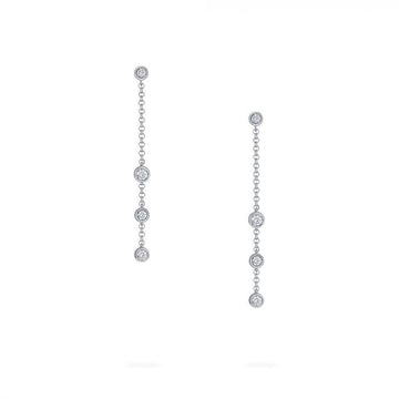 Birks Jewellery - Earrings - Drop Birks Splash White Gold and Diamond Long Drop Earrings