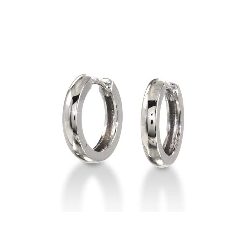 Breuning Jewellery - Earrings - Hoop Breuning 14K White Gold 14mm Huggie Hoops