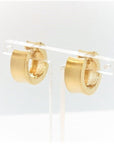 Breuning Jewellery - Earrings - Hoop Breuning 14K Yellow Gold Brushed Concave Huggie Hoops
