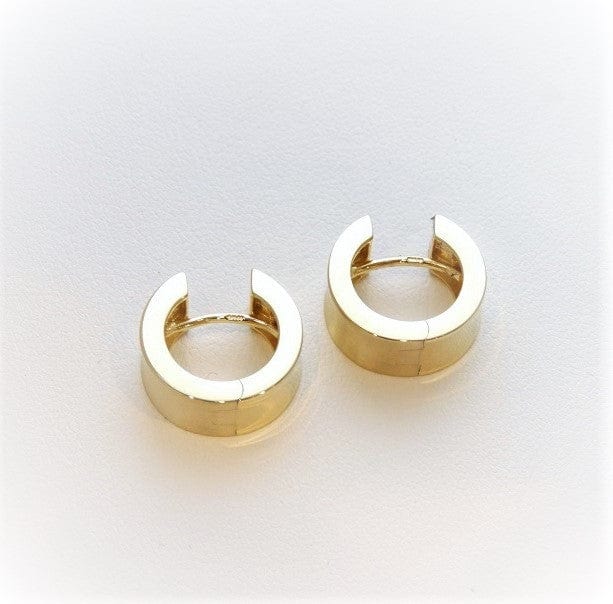 Breuning Jewellery - Earrings - Hoop Breuning 14K Yellow Gold Brushed Concave Huggie Hoops