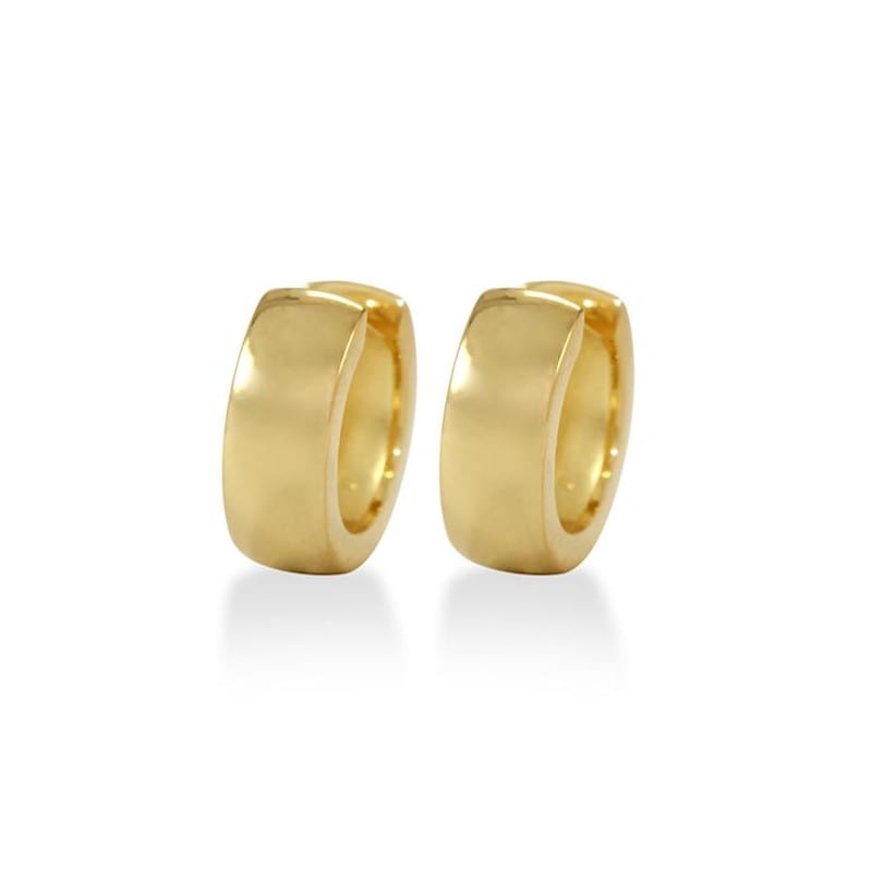 Breuning Jewellery - Earrings - Hoop Breuning 14K Yellow Gold Square Edge 14mm Huggie Hoops