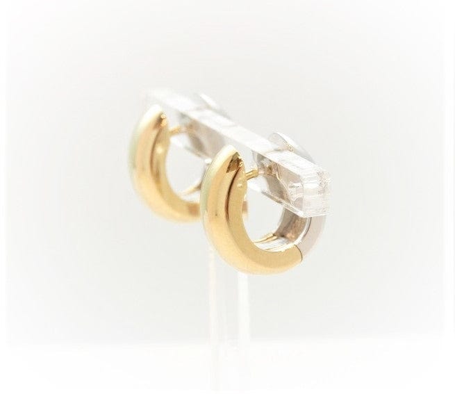 Breuning Jewellery - Earrings - Hoop Breuning Two-Tone Gold 15mm Wide Oval Huggie Earrings