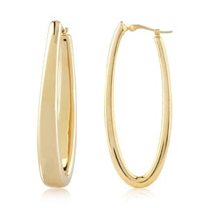 Carla Corp Jewellery - Earrings - Hoop Carla 14K Yellow Gold Elongated Oval Hoops