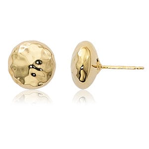 Carla Corp Jewellery - Earrings - Hoop Carla 14k Yellow Gold Hammered Stud Earrings