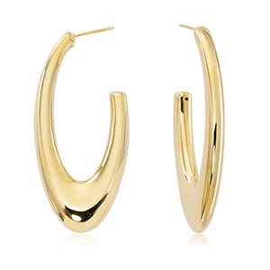 Carla Corp Jewellery - Earrings - Hoop Carla 14k Yellow Gold Large Puff Hoop Earrings