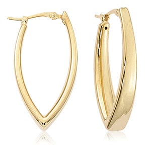 Carla Corp Jewellery - Earrings - Hoop Carla 14k Yellow Gold Large "V-Shaped" Hoop Earrings