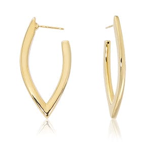 Carla Corp Jewellery - Earrings - Hoop Carla 14k Yellow Gold Medium "V-Shaped" Hoop Earrings