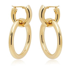 Carla Corp Jewellery - Earrings - Hoop Carla 14K Yellow Gold Oval Dangle Convertible Hoops