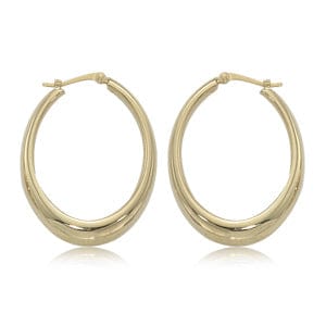 Carla Corp Jewellery - Earrings - Hoop Carla 14K Yellow Gold Oval Med Tapered Hoops