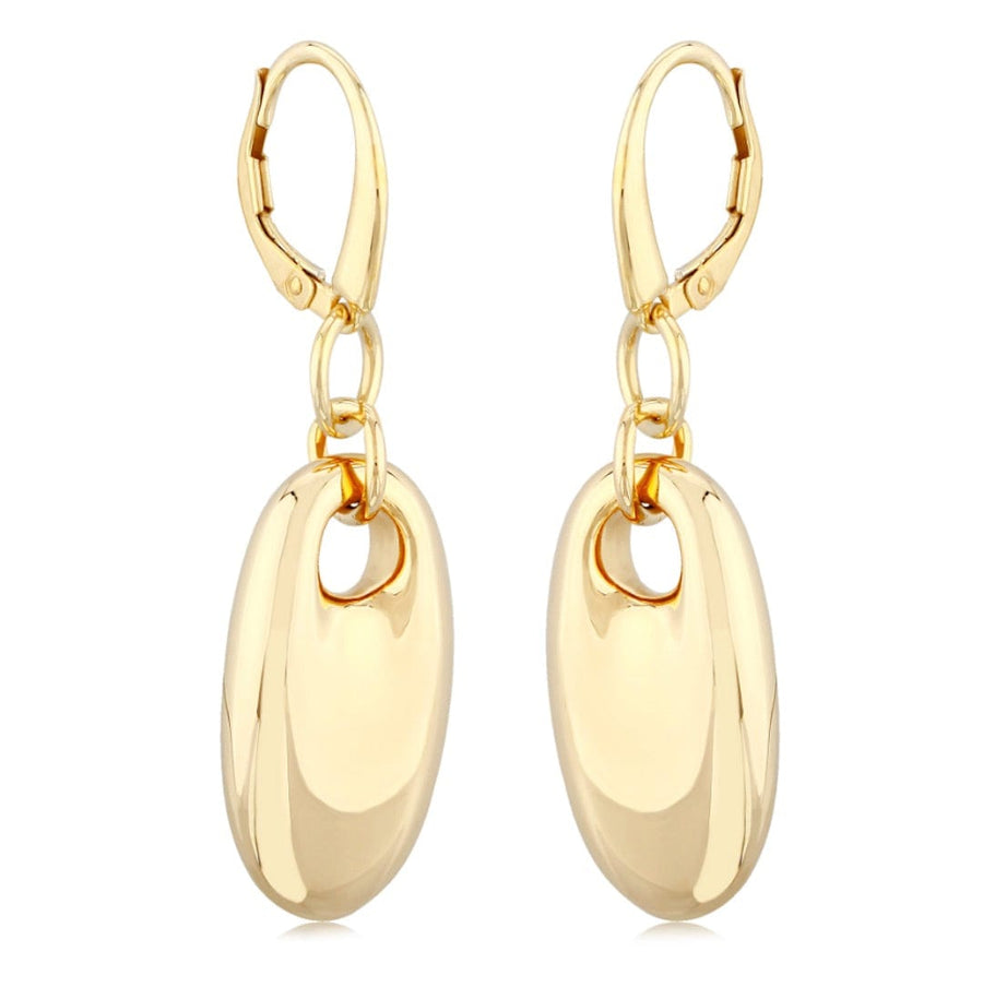 Carla Corp Jewellery - Earrings - Drop Carla 14k Yellow Gold Oval "Puff" Drop Earrings