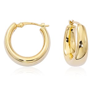 Carla Corp Jewellery - Earrings - Hoop Carla 14k Yellow Gold Round Tapered Hoop Earrings