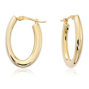 Carla Corp Jewellery - Earrings - Hoop Carla 14k Yellow Gold Small Oval Hoop Earrings