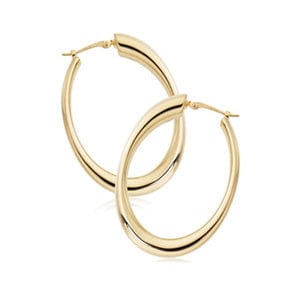 Carla Corp Jewellery - Earrings - Hoop Carla 14k Yellow Gold Small Oval Hoop Earrings