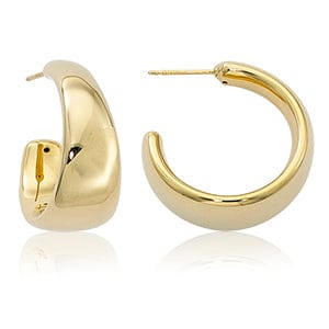 Carla Corp Jewellery - Earrings - Hoop Carla 14K Yellow Gold Tapered Band Post Hoops