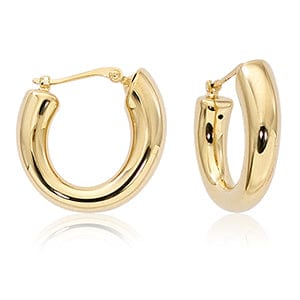 Carla Corp Jewellery - Earrings - Drop Carla 14k Yellow Gold Tapered Hoops