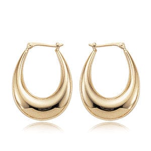 Carla Corp Jewellery - Earrings - Hoop Carla 14K Yellow Gold Tapered Oval Hinge Post Hoops