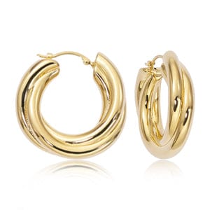 Carla Corp Jewellery - Earrings - Hoop Carla 14k Yellow Gold Triple Twist Hoop Earrings
