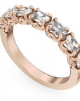 Crown Ring Jewellery - Band - Diamond Crown Ring 14K Rose Gold 7 Oval Cut Diamond Band